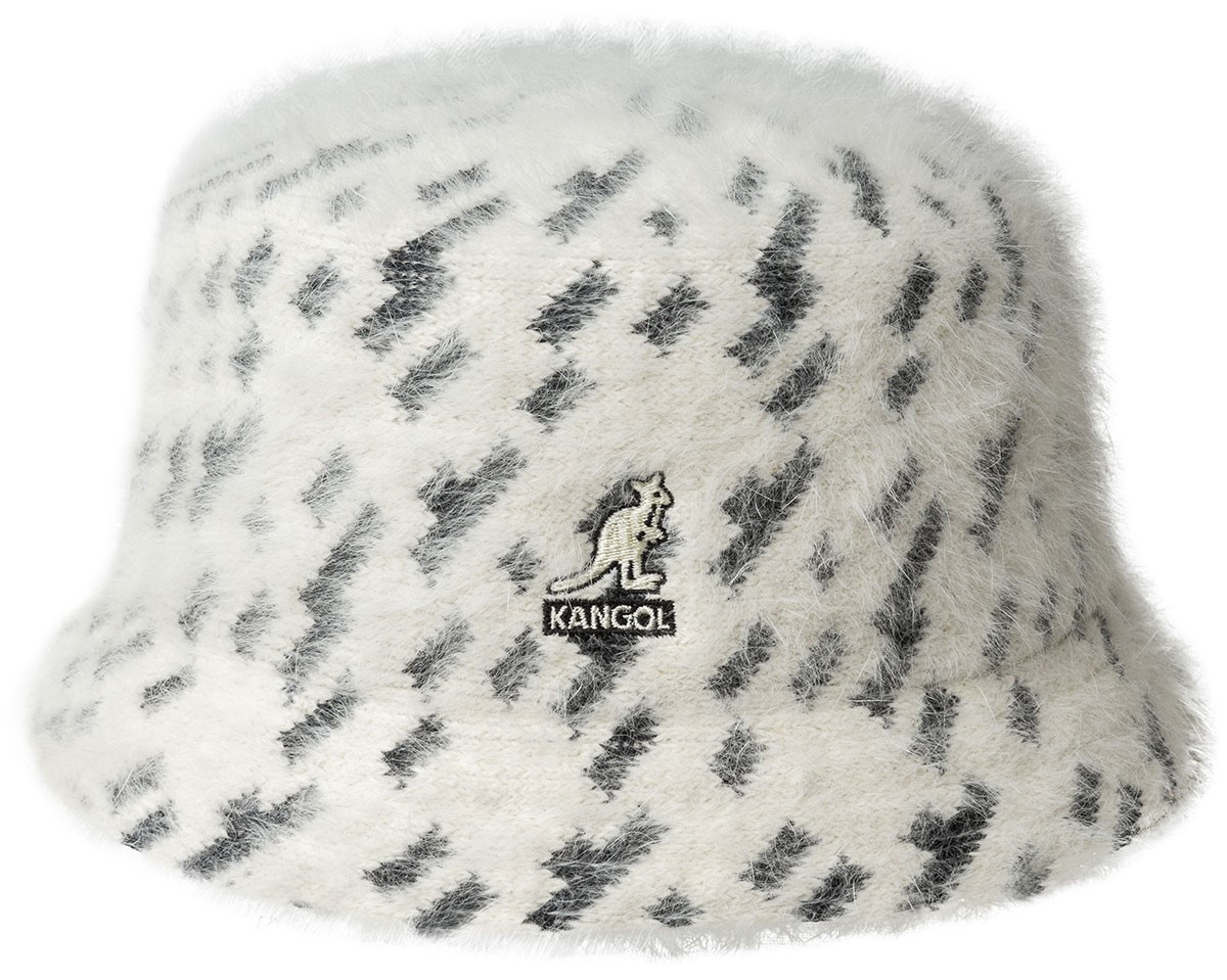 Kangol Ivory / Black Matrix Furgora Genuine Rabbit Fur Bucket Hat K3572